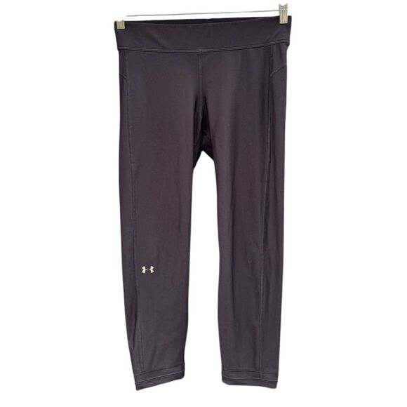 Under Armour Women's Black Compression Crop Pant Leggings Size Large - Picture 2 of 4